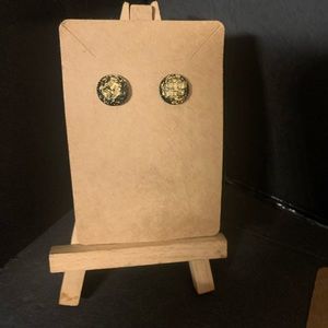 Black & Gold sparkling earrings